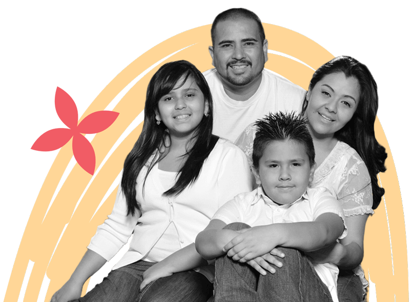 Hispanic Family Transparent BW