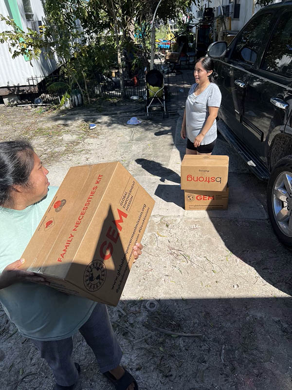 RCMA mothers getting supply boxes Hurricane Ian Sept 28 2022