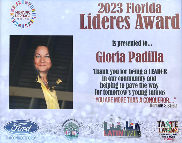 Gloria 2023 Florida Lideres Award