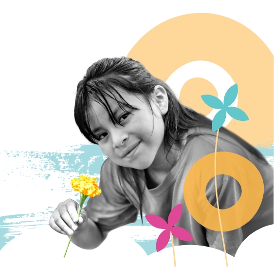 Design element image - Girl holding a flower
